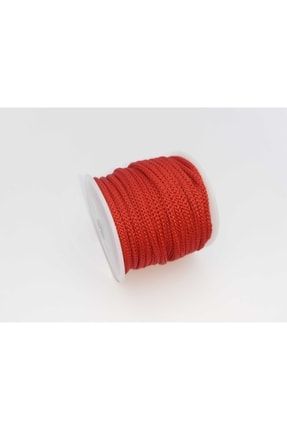 Kırmızı Renkte 3 Mm Polyester Makrome , Ayakkabı Bağı, Bileklik Ipi (50 Mt) 1POLYBILIP0301