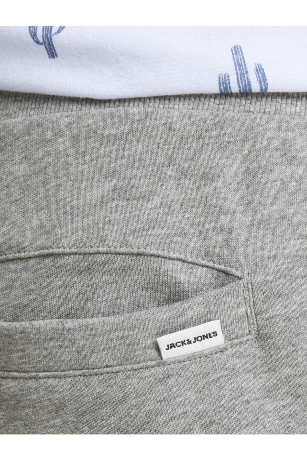 شلوار گرمکن ورزشی جک اند جونز مردانه پنبه ای خاکستری  راسته Regular/رگولار    میانه اسپرت | Jack & Jones ZLE12165322ZİLMOD TR - تصویر 6