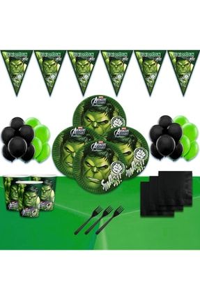 Hulk Marvel Doğum Günü Parti Süsleri Süsleme Seti 24 Kişilik Hulk hulk 24