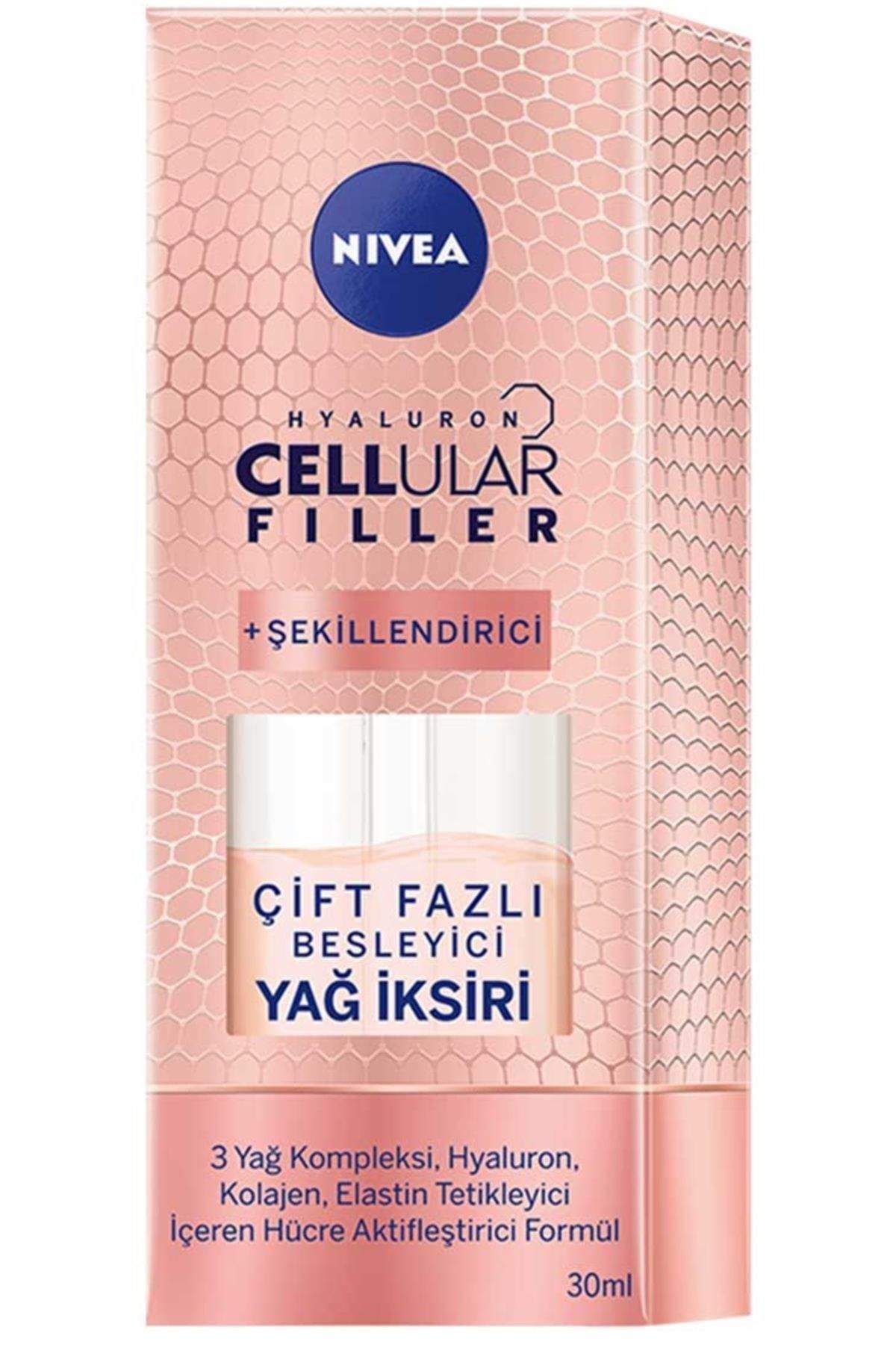 NIVEA-30 ml Hyaluron Cellular Filler - Sculpting, Dual Phase Nourishing Oil Elixir 3