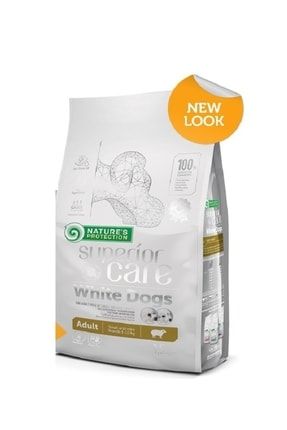 Beyaz Köpekler Için Kuzu Etli Yetişkin Köpek Maması 4 Kg Nature's protection010