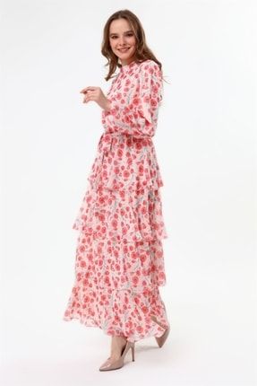Kadın Fırfırlı Şifon Elbise Fujya 21-8523