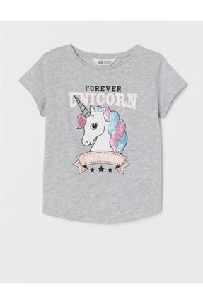 Forever Unicorn Baskılı Kız Cocuk T-shirt UNCORN101