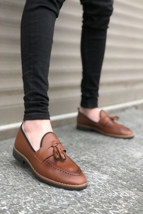 Taba Püsküllü Deri Klasik Erkek Ayakkabı B0009N