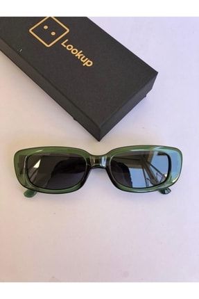 Unisex Yeşil Çerçeve Kare Dikdörtgen Vintage-retro Güneş Gözlüğü HG-1000-1000584