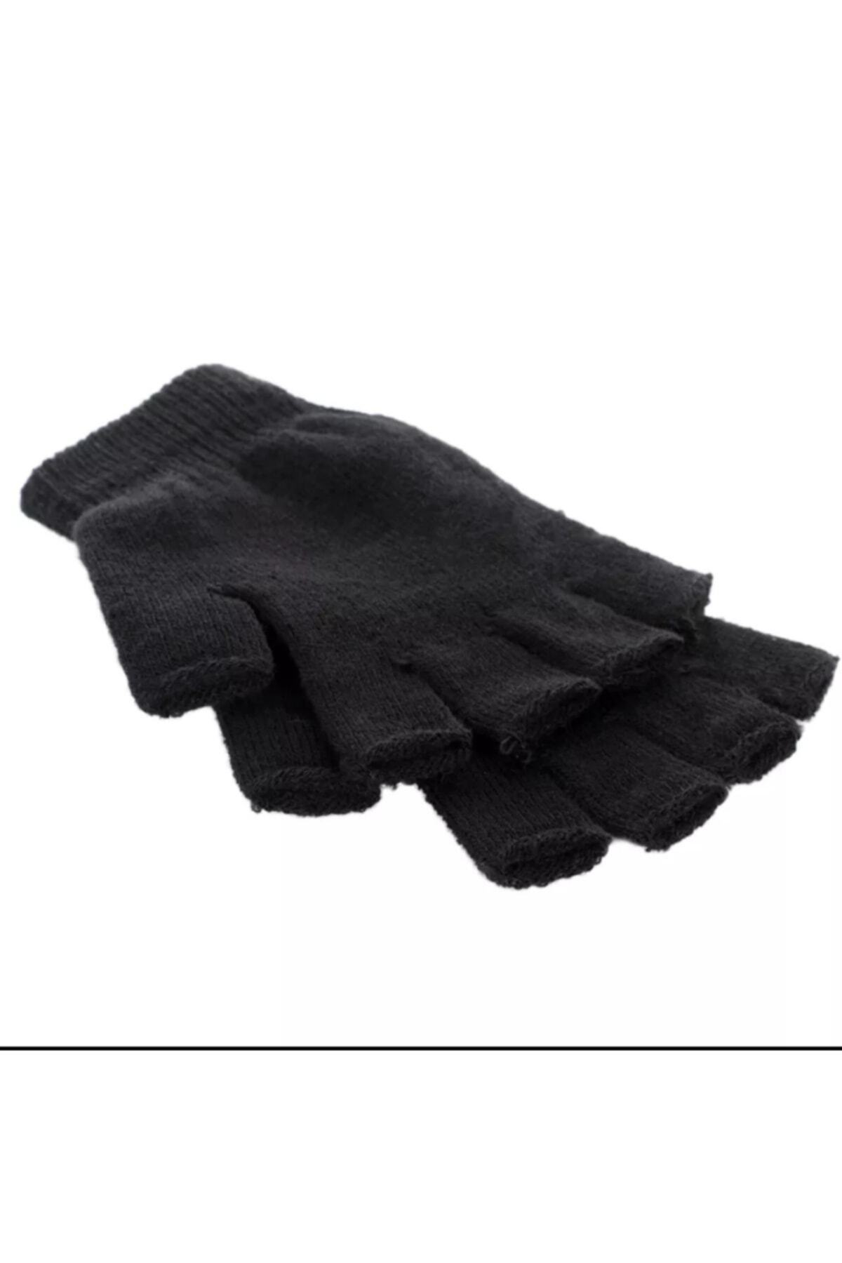Kardelen Butik Denizli-Black, Knitted, Fingerless, Cycling Gloves (Unisex) 5