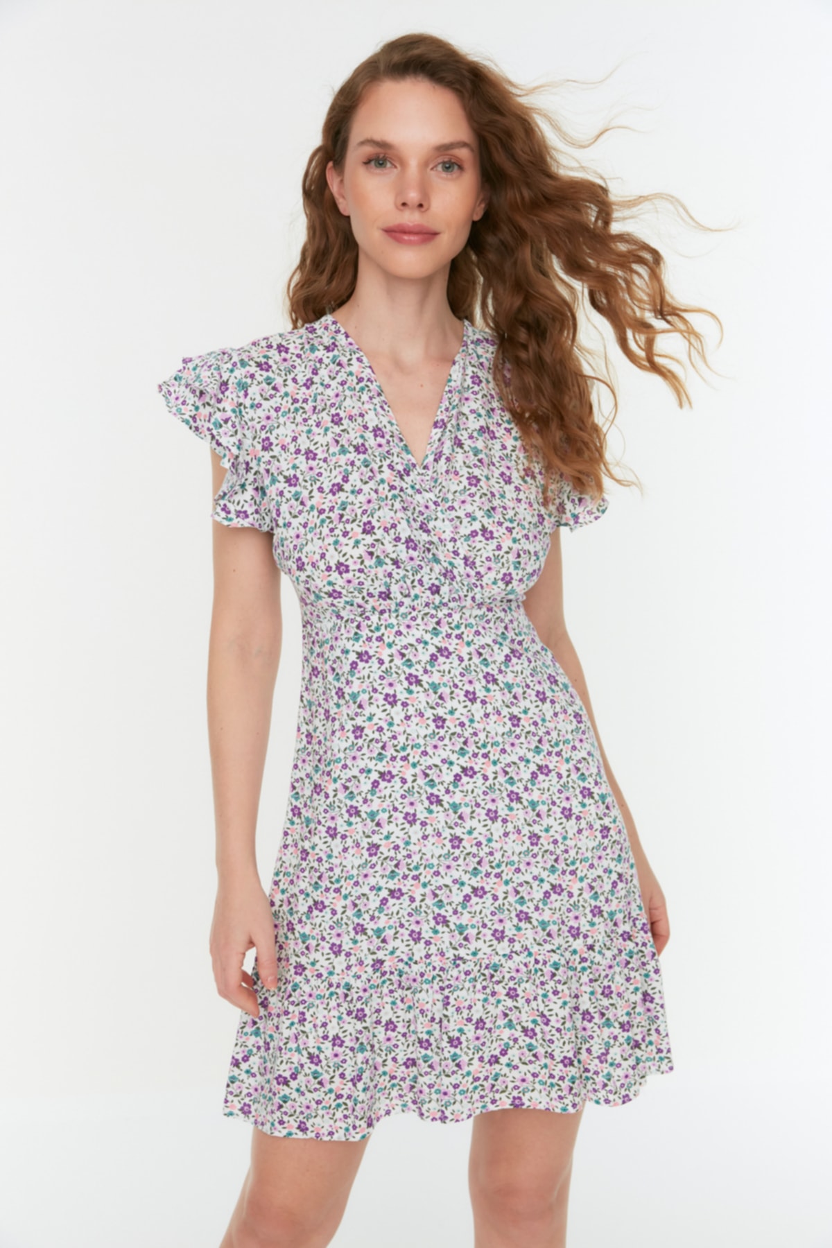 Trendyol Collection Kleid Ecru A-Linie Fast ausverkauft