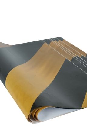 50x70cm Siyah Ve Altın Çizgili Hediye Kağıdı Kaplama Kağıdı 25 Adet B2B3