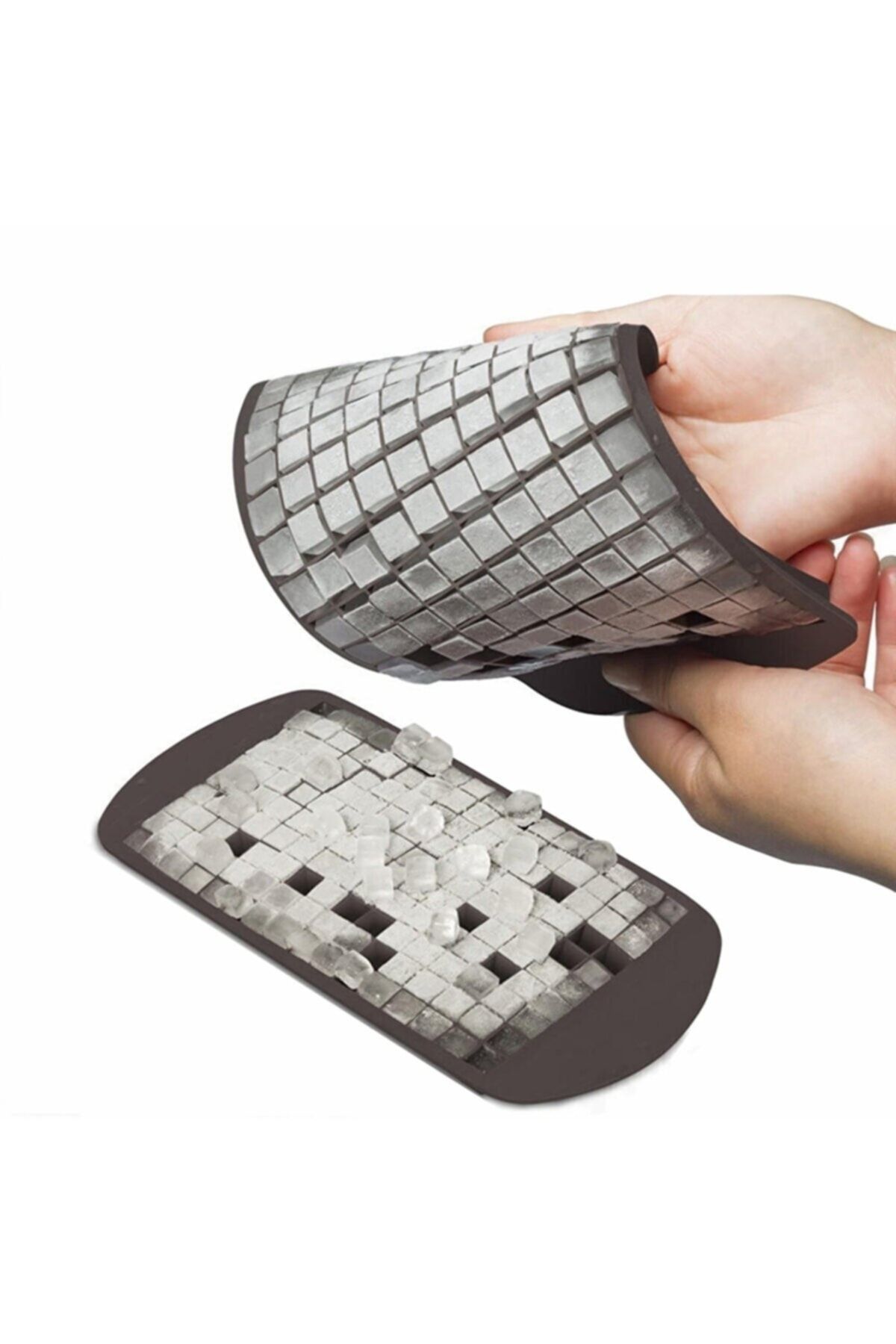 AKCAKESE-160-Piece Mini Cube Shaped Silicone Icebox - Anthracite Color Mini Cube Presentation Icebox 4