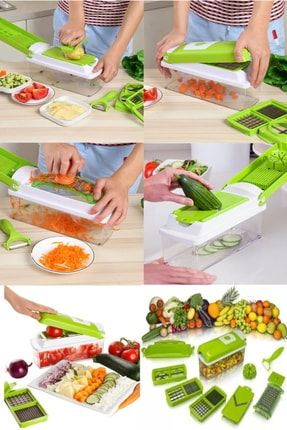 Sebze Ve Meyveleri Doğramayı Kolaylaştıracak Kolayca Yıkanabilir Pratik Nicer Dicer Doğrama Seti akn0021a