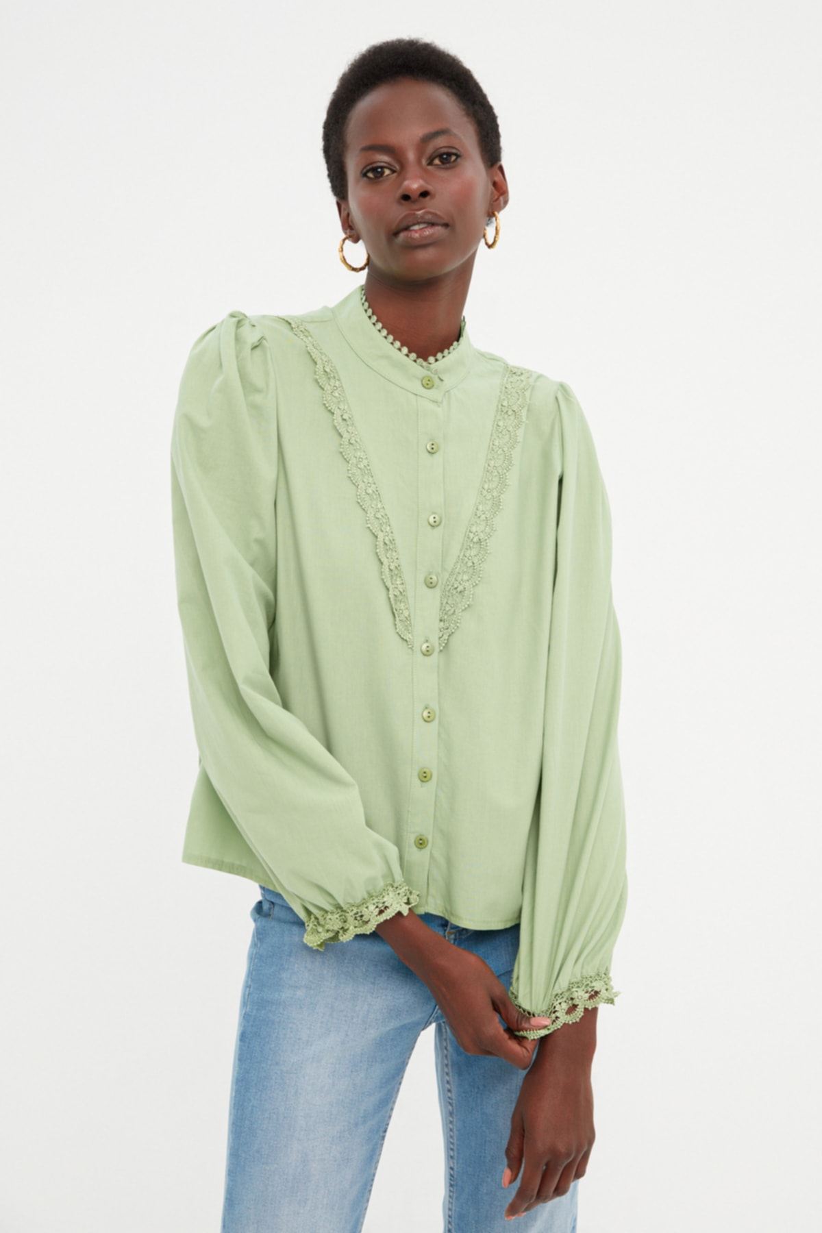 Trendyol Collection Hemd Grün Regular Fit Fast ausverkauft
