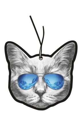 Gözlüklü Kedi Tasarımlı Dekoratif Oto Kokusu Ve Aksesuarı 087