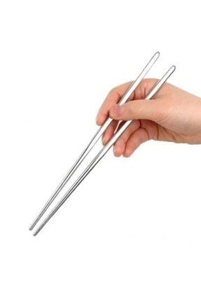2 Çift Metal Paslanmaz Çelik Chopstick Çin Çubuğu 2 00571