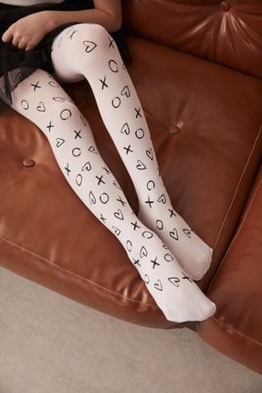 Beyaz Pretty Xoxo Külotlu Çorap PCL405PG21SK-10