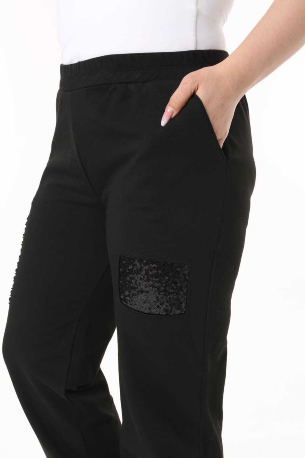 Esina-Pantaloni de sport de damă cu paiete 2