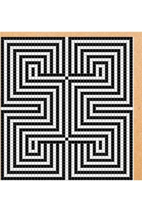 Tribal Desen Doğal Taş Pixel Puzzle Mozaik PNHRT116