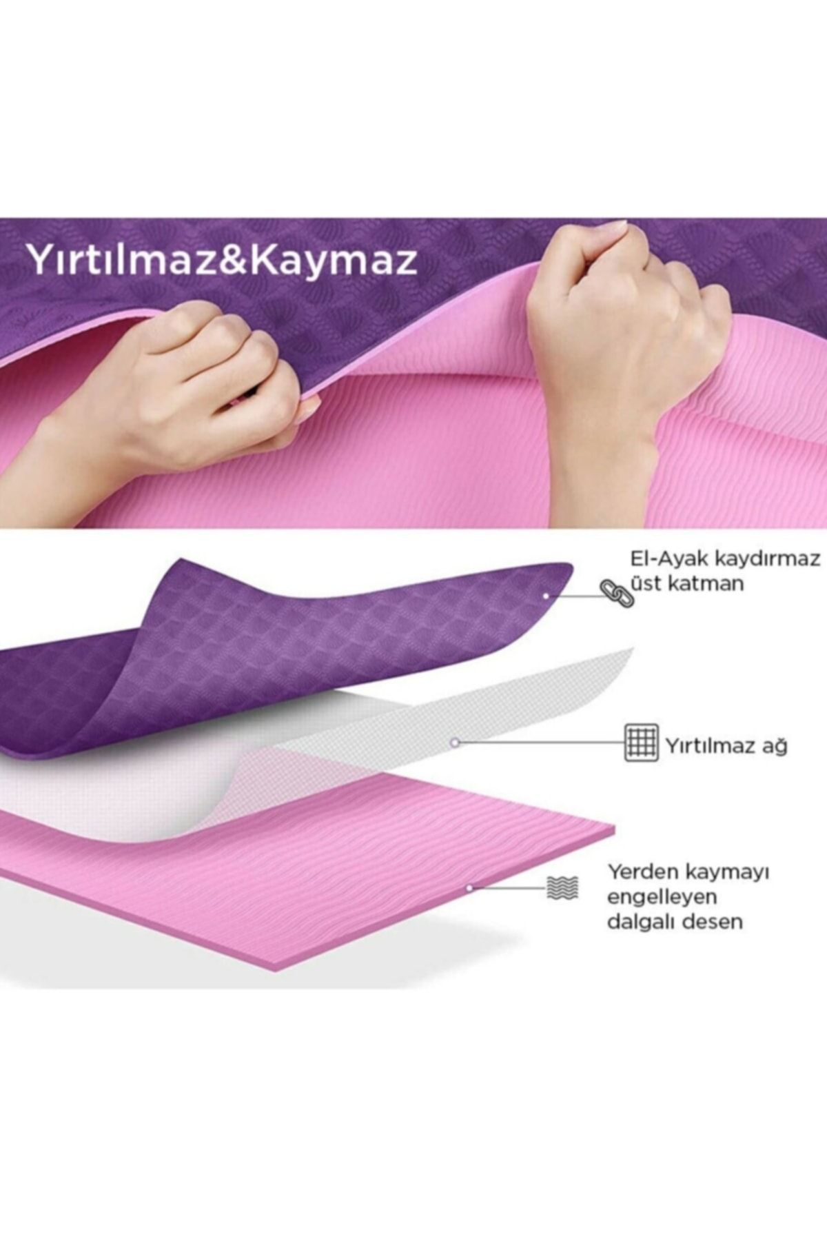 مت یوگا بنفش تراز 6mm tpe Pilates Centle بیمار حمل شمع Gymo