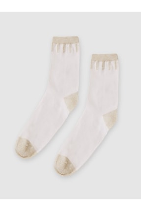 Simli Soket Beyaz Çorap TYC00377372667