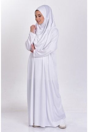 Namaz Elbisesi Tek Parça Beyaz-tesettür Giyim Ramazan Kampanyası UBC2022001