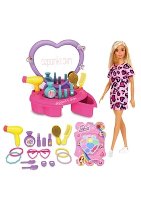 Oyuncak Bebek Barbie Güzellik Salonu Mini Makyaj Seti Barbie Bebek güzellik salonu