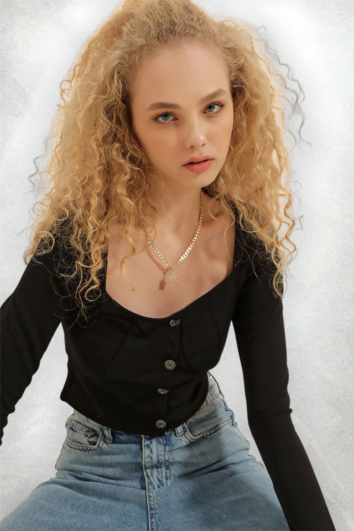 Trend Alaçatı Stili Bluse Schwarz Slim Fit Fast ausverkauft
