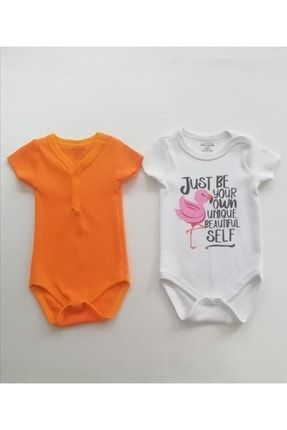 Kız Bebek Çıtçıtlı Body 2 Adet Pamuklu Kaliteli Kumaş BXXXXX75