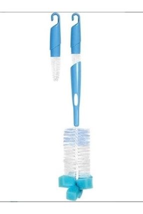 Mavi Uzun Saplı Ekstra Uçlu Süngerli Bardak Şişe Biberon Ve Emzik Temizleme Fırçası MBDOR0575