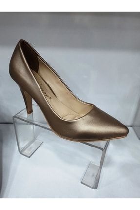 Ince Topuklu Gold Stiletto Abiye Ayakkabısı Blnr-Stl-Gold01