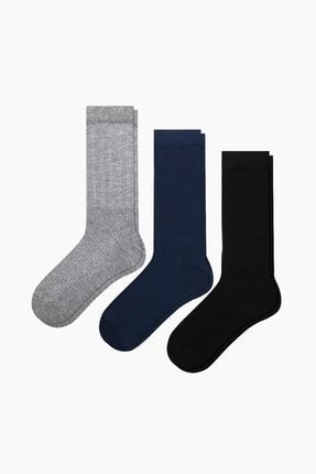 3 Adet Düz Renk Diyabetik Erkek Çorap D12487