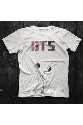 Bts Logo Kpop Beyaz Unisex Tişört Bts T-shirt 2734QTF