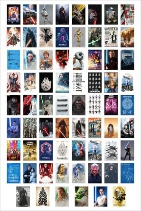 Star Wars Duvar Poster Seti Kolaj - Star Wars Film Sahneleri 70 Adet 10x15 Cm Kutulu Set RPS-poster70-109