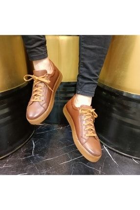 Kahverengi - Hakiki Deri Sneaker TWL265