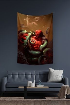 Hellboy Dc Duvar Örtüsü Halısı 140 X 100 Cm-70x100 Cm DO-Marvel