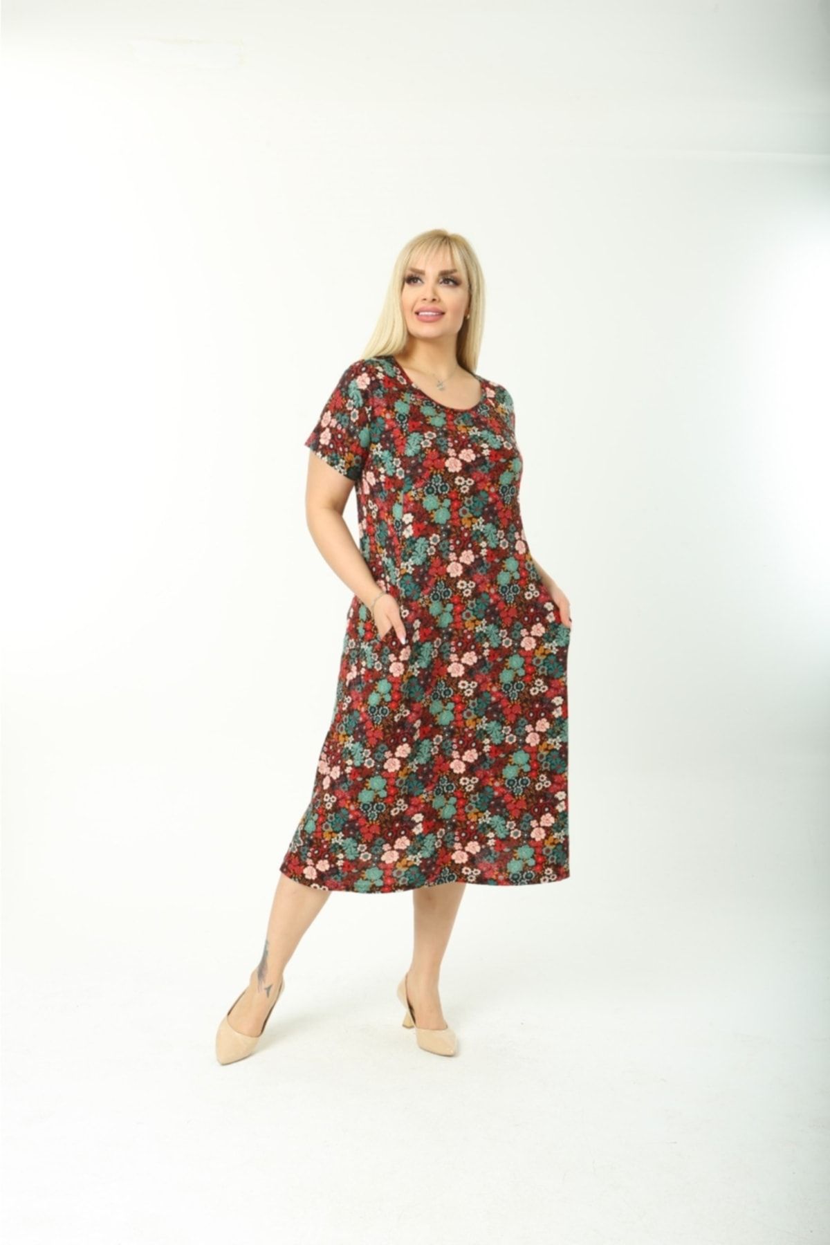 Plus size shift dress with pockets clearance