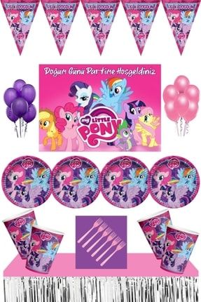 Doğum Günü 24 kişilik 50x70 Cm Afişli Pony Parti Malzemeleri Seti Masa Etekli PRA-5674014-3919