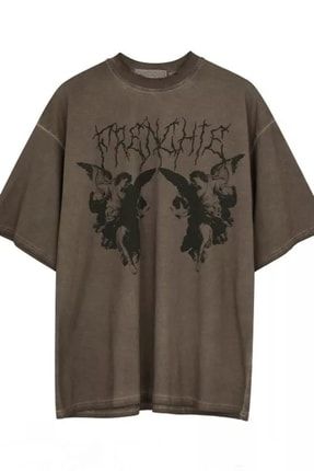Kahverengi Frenchie Angel Unisex T-shirt 25219