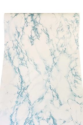 Mavi Beyaz Mermer Desenli Kendinden Yapışkanlı Folyo Kaplama Kağıt 45 Cm X 1 Metre mavm001