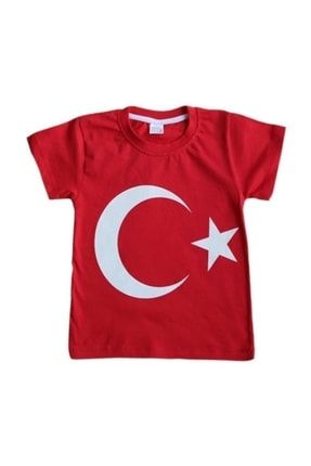 Unisex Türk Bayraklı Bisiklet Yaka Kısa Kol Tshirt 0000216