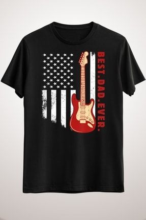 Unisex Siyah Müzik Tshirt Music Gitar Guitar Müzik Tshirt Musician Best Dad Ever Shirt Fathers Day EM1992