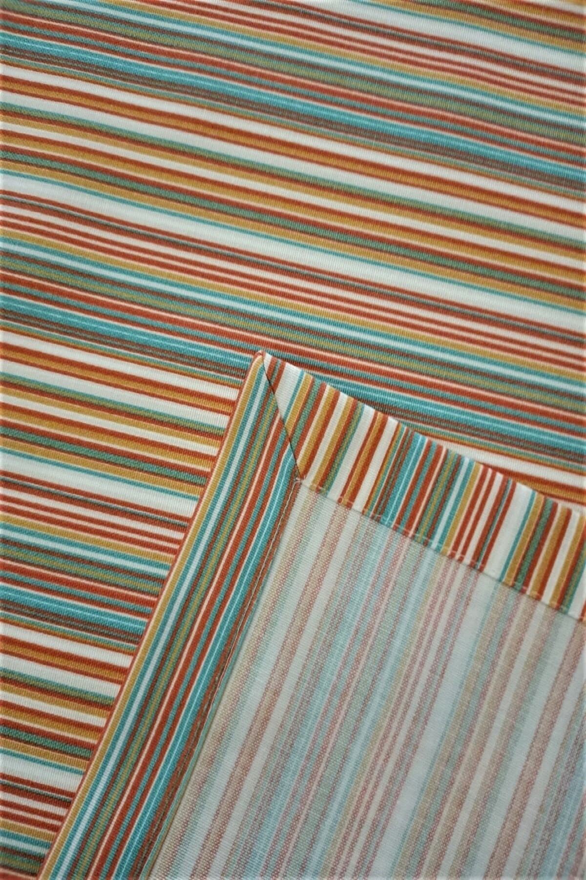 eno concept Linen Textured Striped Colorful Tablecloth Trendyol