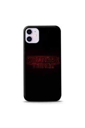 Iphone 11 Stranger Things Siyah Zemin Kırmızı Tasarımlı Telefon Kılıfı(stg12) desecase30725