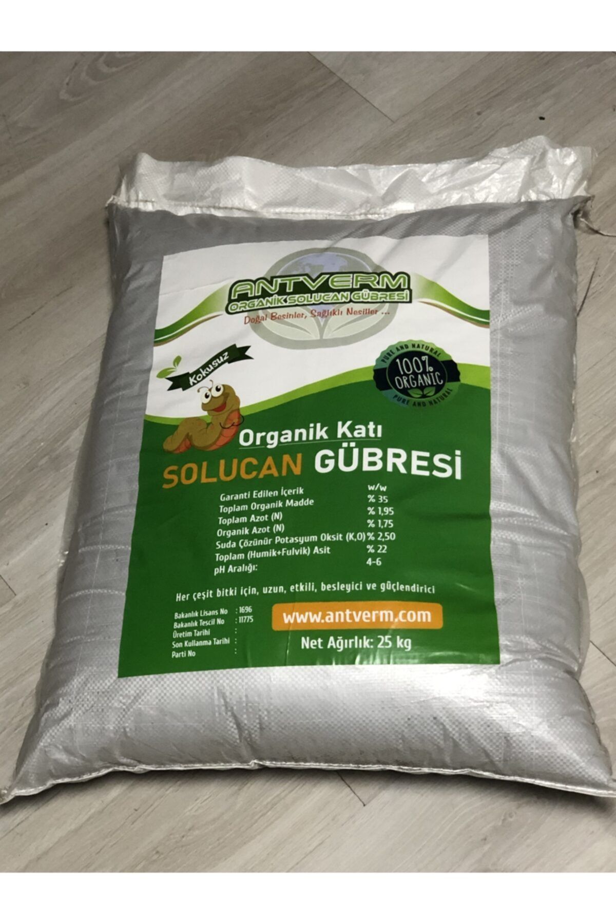 Sebze Meyve çiçek  Yetiştirmek için Tohum Güçlendirici Doğal Solucan Gübresi 25 Kilogram