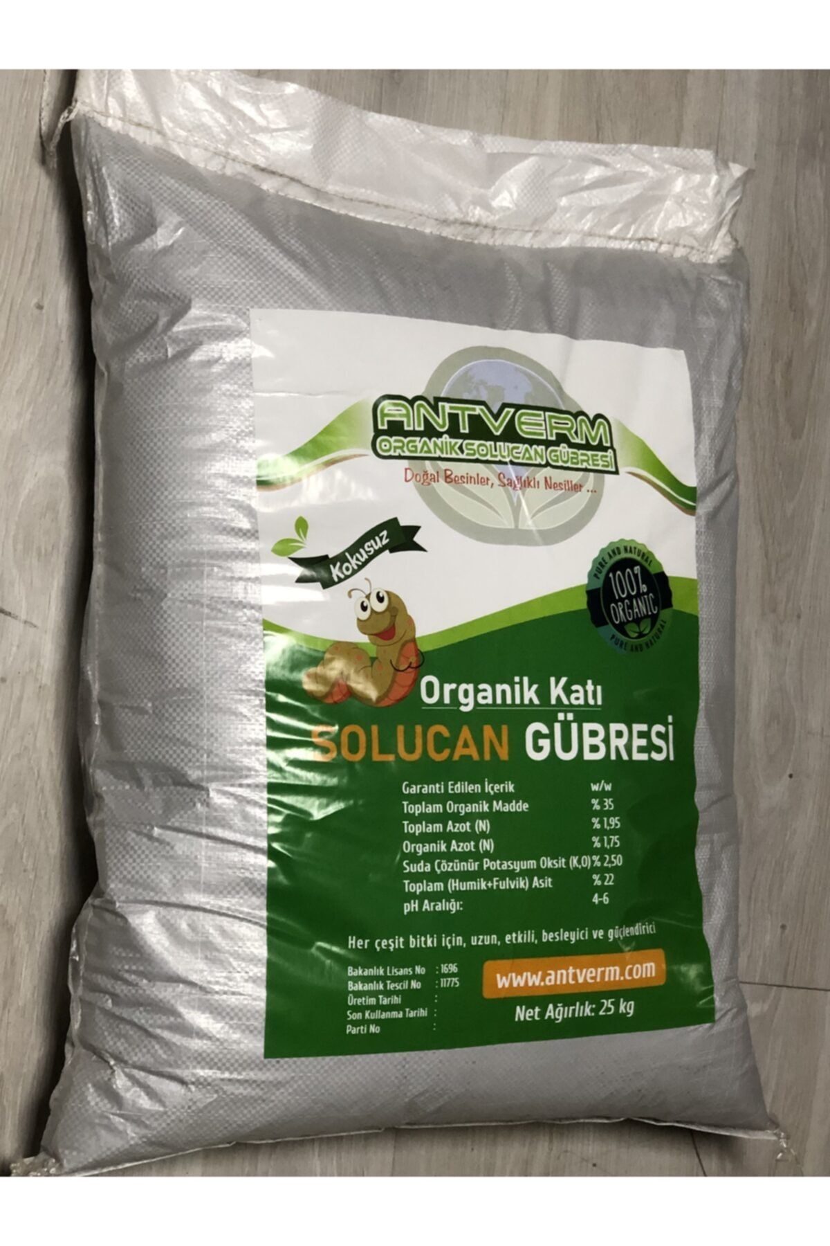 Sebze Meyve çiçek  Yetiştirmek için Tohum Güçlendirici Doğal Solucan Gübresi 25 Kilogram