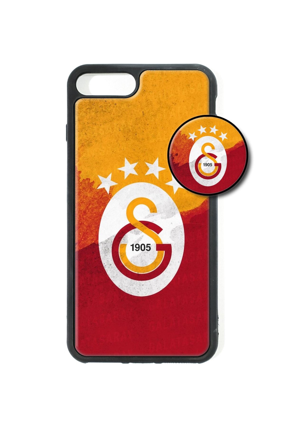 iphone 7 plus popsocketli kilif epoksi silikon arka kapak galatasaray