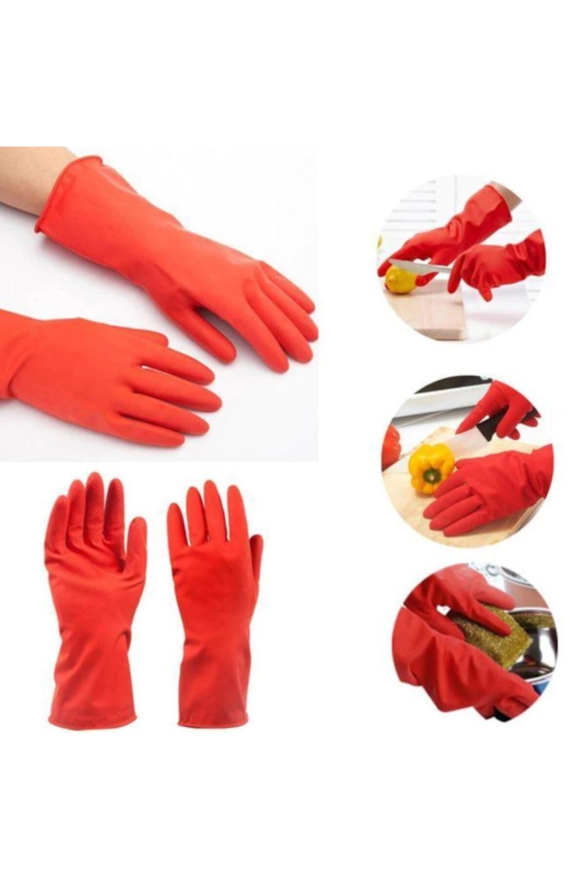 Beybi Kırmızı Bulaşık Temizlik Eldiveni No:10