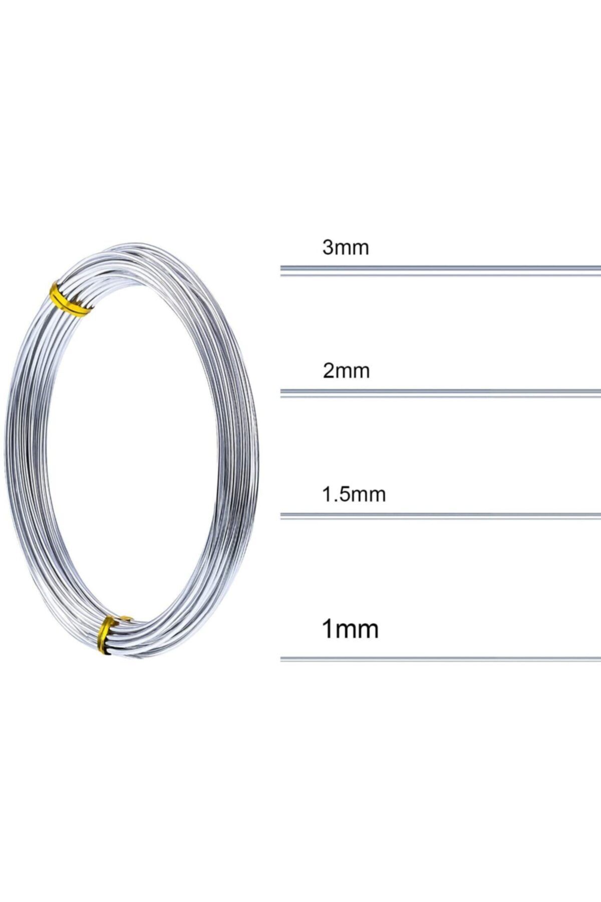 Dünya Magnet-20 Meters Aluminum Wire, 0.6mm Thick Experiment Hobby and Design Wire 5