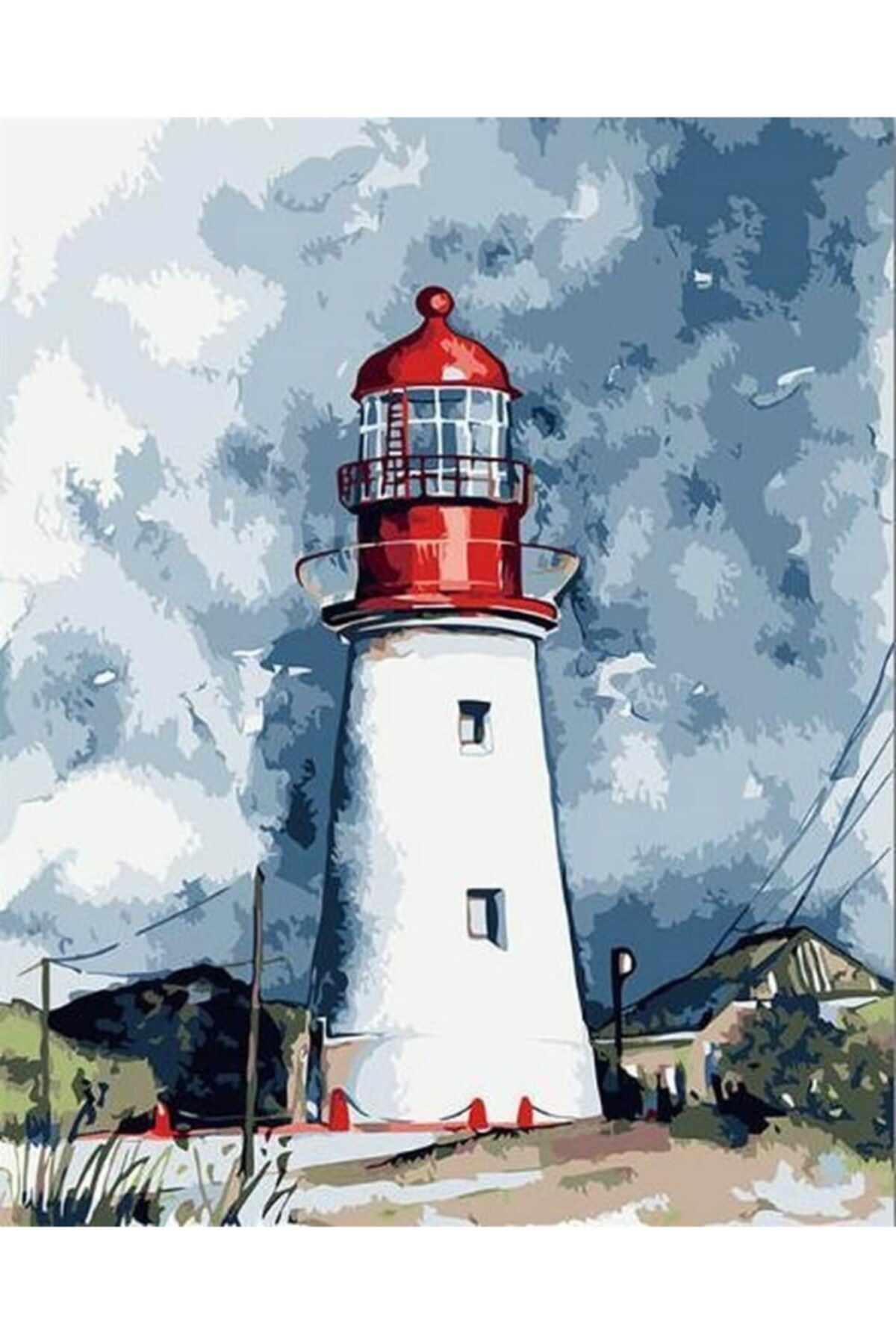 Patladi Gitti Deniz Feneri Ve Bulutlar Sayilarla Boyama Cerceveli Hobi Seti 40x50 Cm Fiyati Yorumlari Trendyol