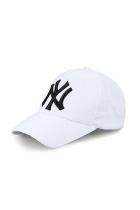 Unisex Beyaz Ny New York Yankees Şapka P-078