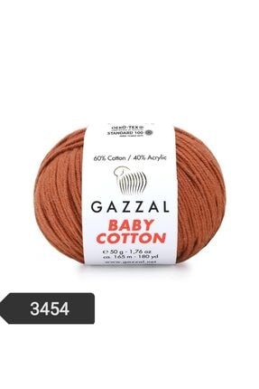 Kahverengi Baby Cotton Amigurumi El Örgü Punch İpi 50 gr 3454 GAZZAL BABY