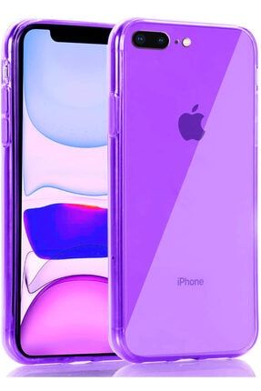 Apple Iphone 7 Plus Kılıf Fosforlu Canlı Renkli Parlak Silikon Kapak Mor mornw_44537